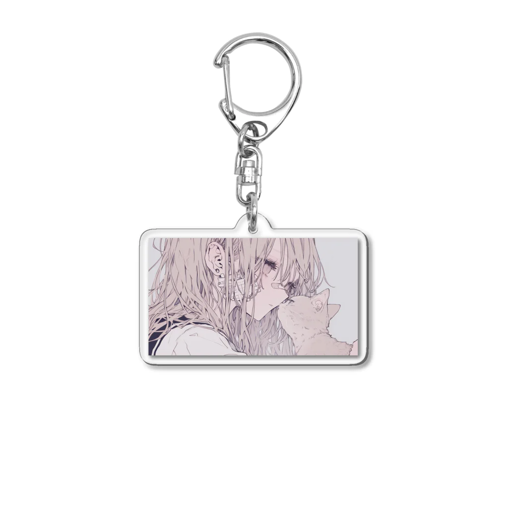 as -AIイラスト- の心配 Acrylic Key Chain