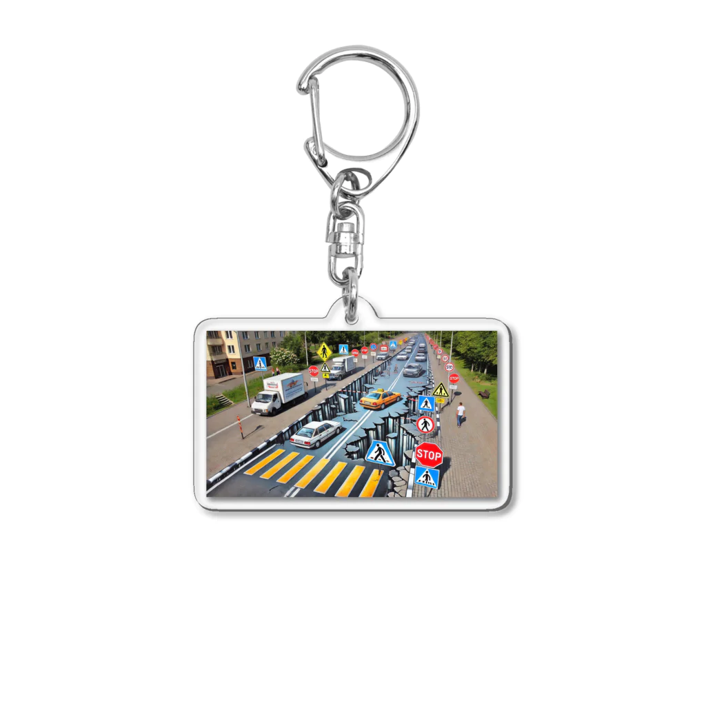 happiness_shopの事故のない未来へ Acrylic Key Chain