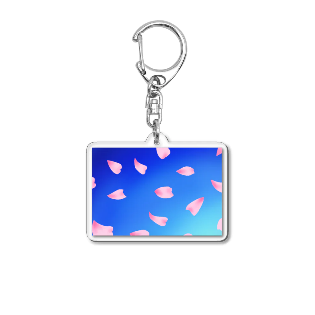 Lily bird（リリーバード）の花びらの舞う青空 Acrylic Key Chain