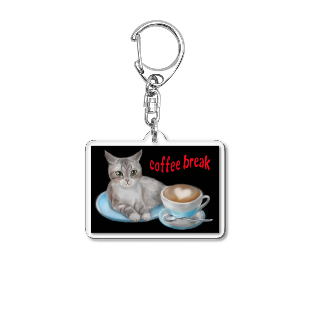 Ａｔｅｌｉｅｒ　Ｈｅｕｒｅｕｘのカフェネコ　コーヒーブレイク Acrylic Key Chain