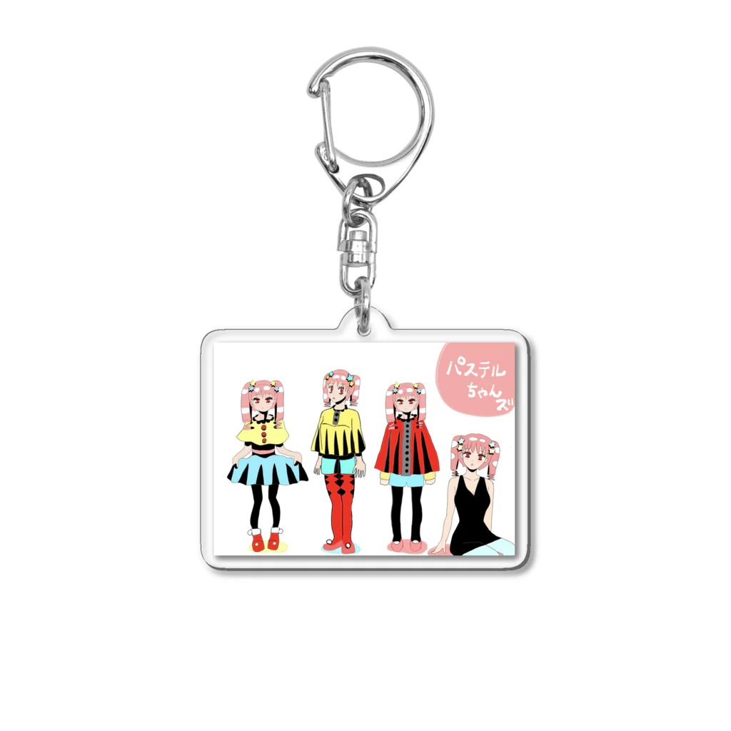 mikyacraft MIKA💓🌟赤い心臓のパステルちゃんズ Acrylic Key Chain