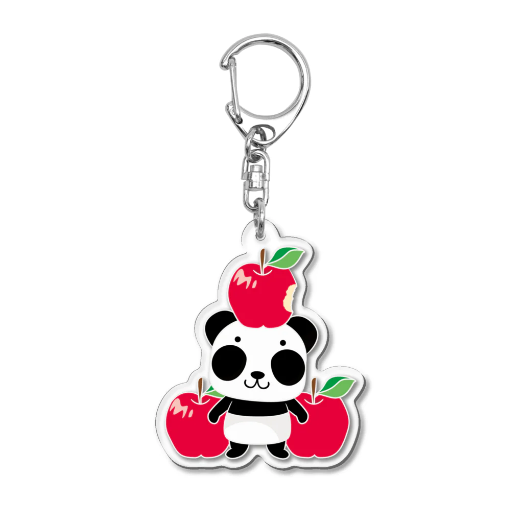 イラスト MONYAAT のパンダ！ズレてもぱんだズレぱんだちゃんのリンゴ食べたの誰？Ａ Acrylic Key Chain