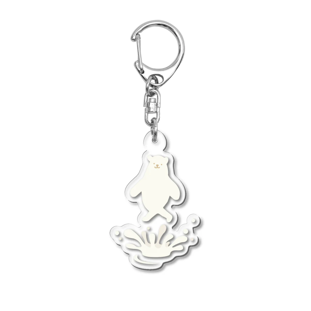 かすみ草のなんかしろくま出てきた！ Acrylic Key Chain