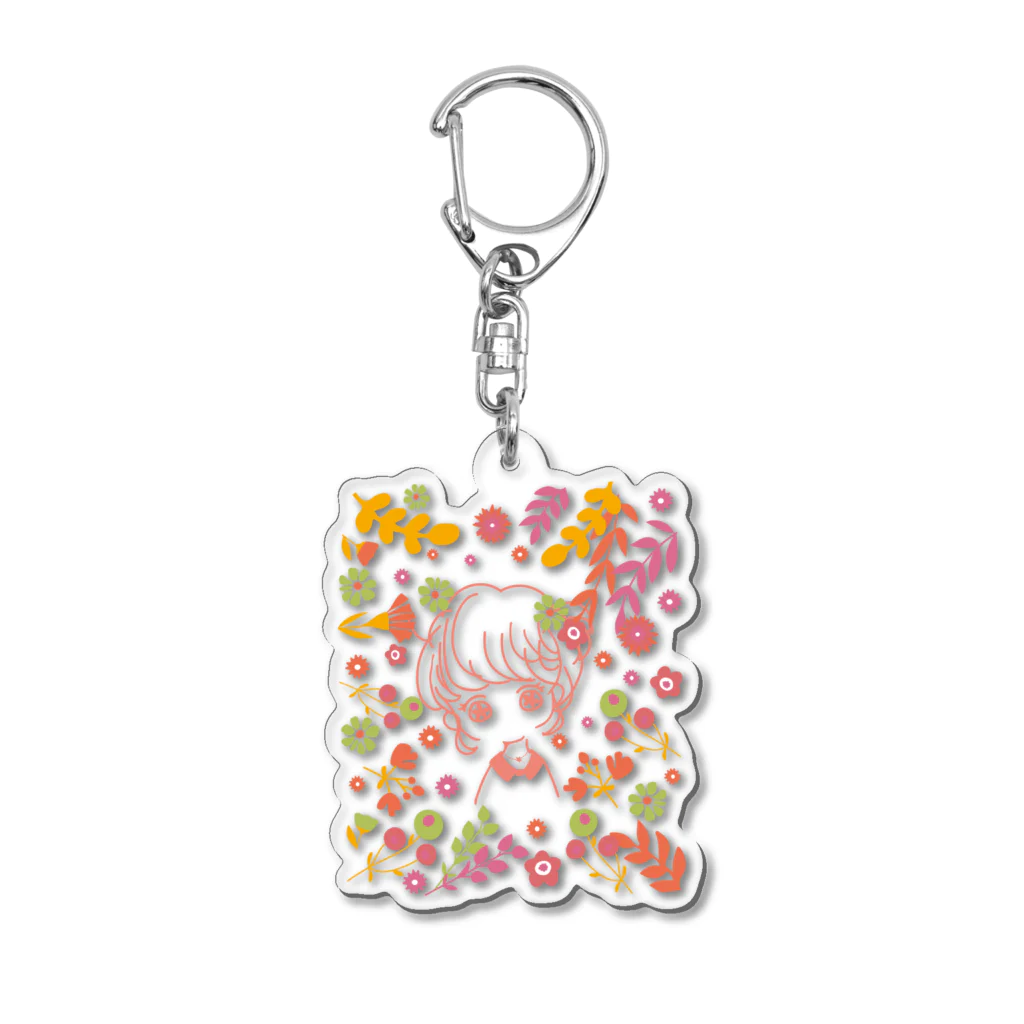 かすみ草の乙女の花占い Acrylic Key Chain