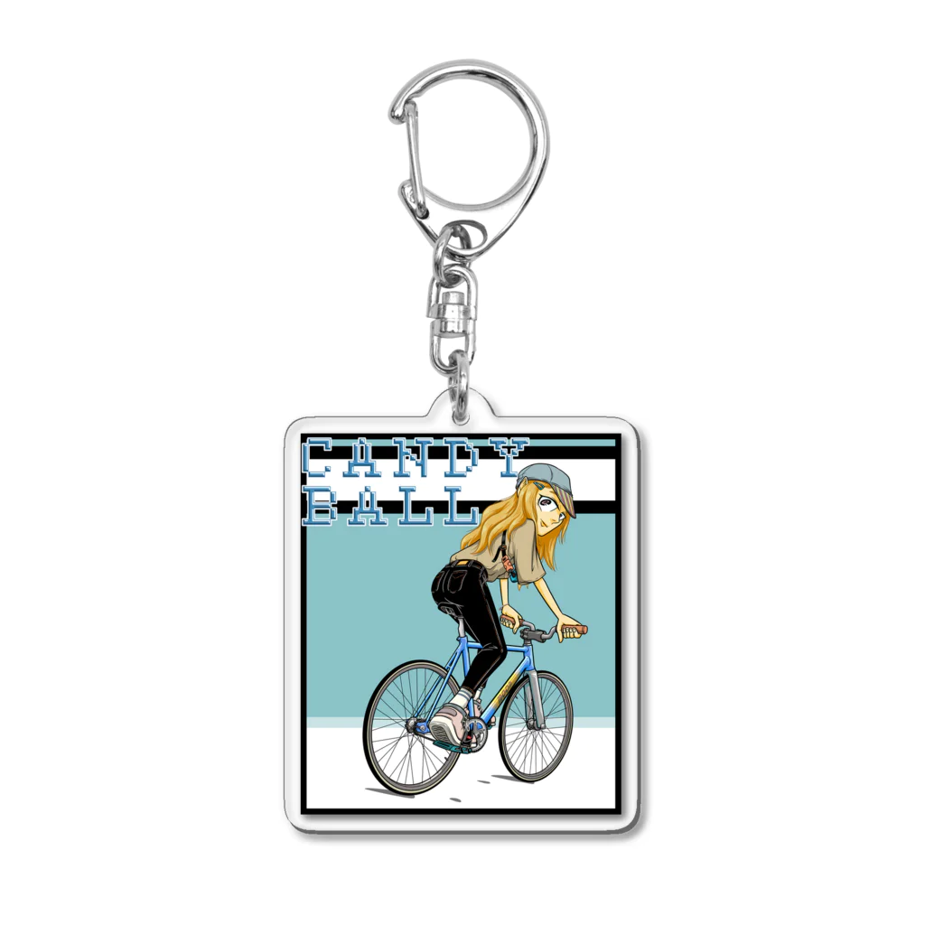 nidan-illustrationのCANDY BALL (fixie girl) Acrylic Key Chain