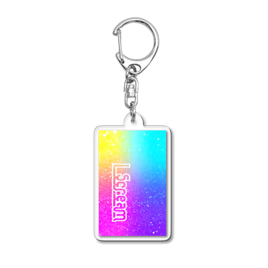 DOLUXCHIC RAYLOのWT I Scream Glitter Rainbow Acrylic Key Chain