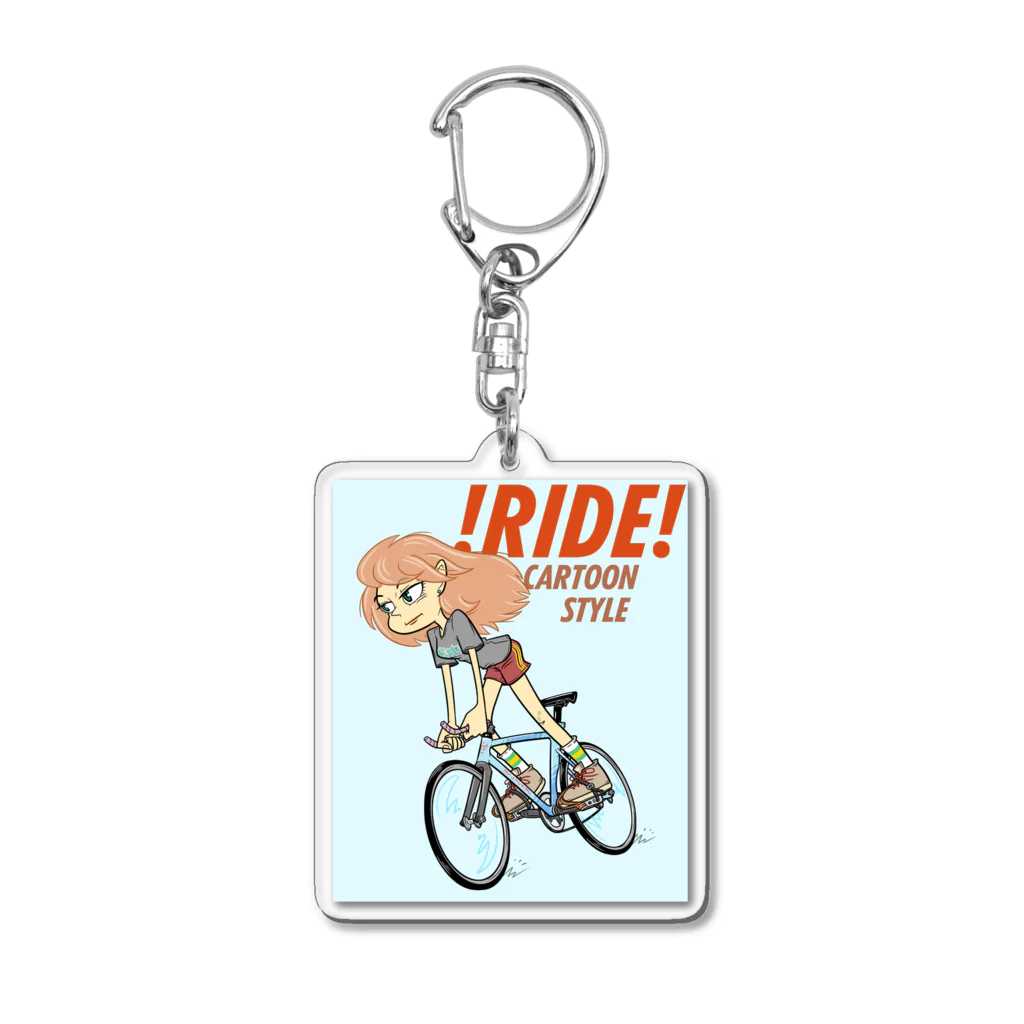 nidan-illustrationの!RIDE! (CARTOON STYLE) アクリルキーホルダー