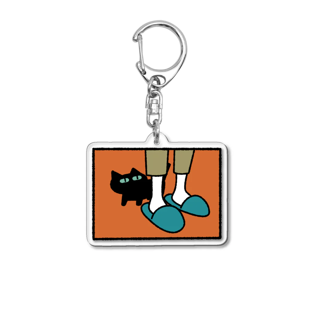 ぷっちのくろねこレグとかいぬしさん Acrylic Key Chain