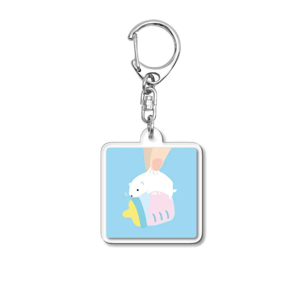 mo=kaのおつまみシリーズ「おこじょもどきと🍼」 Acrylic Key Chain