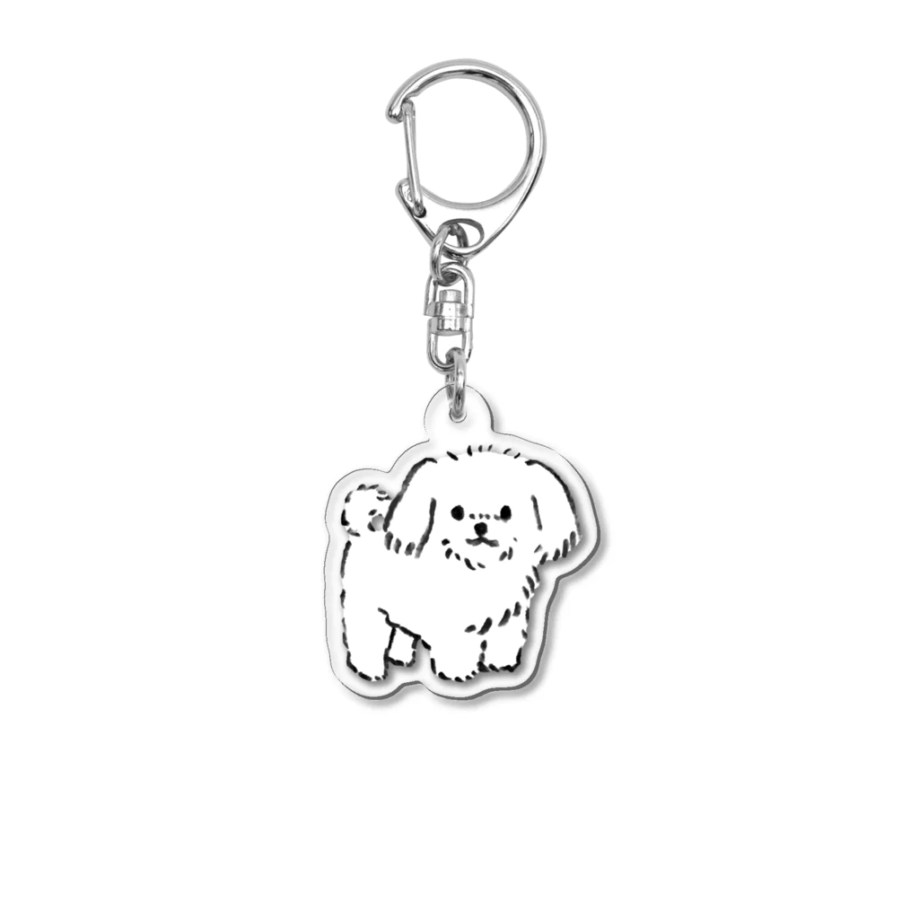 suzumaruのじっと見つめてくるマルチーズ Acrylic Key Chain