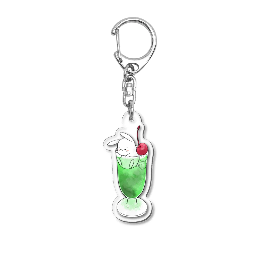 おおかみぴえろのうさぎのクリームソーダ Acrylic Key Chain