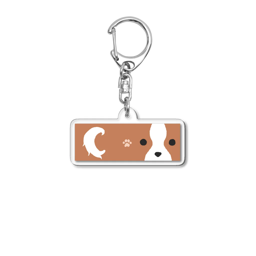 よもつ堂のまるごとパピヨンちゃん Acrylic Key Chain