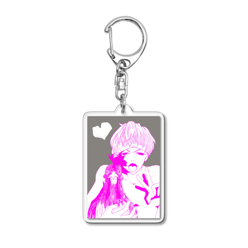 anekakkoのにわとり Acrylic Key Chain