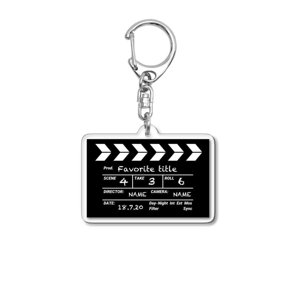 なでしこ@デザインの映画撮影 カチンコ Acrylic Key Chain