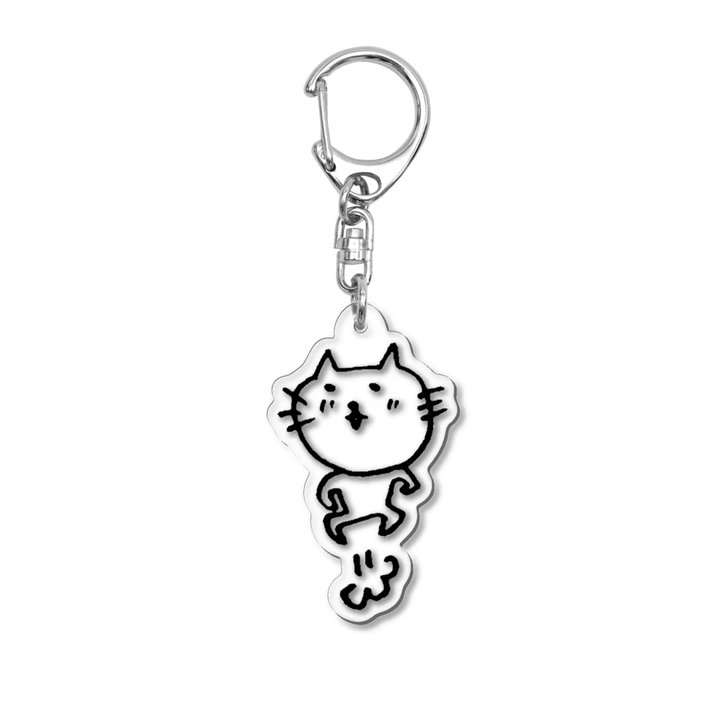 ねこ新聞のnecoのねこ新聞のneco、飛ぶ Acrylic Key Chain