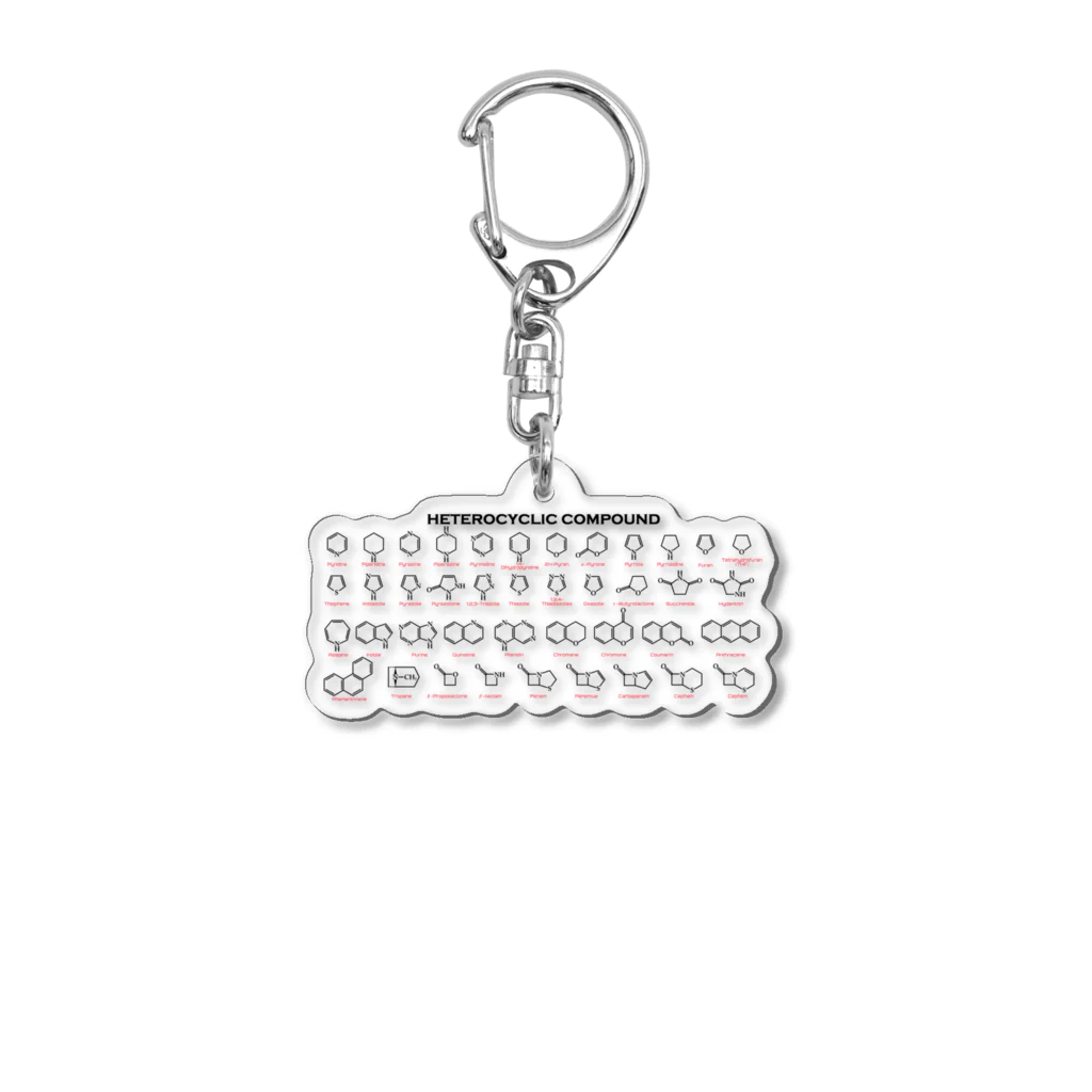 U Libraryの複素環＋英名(有機化学) Acrylic Key Chain