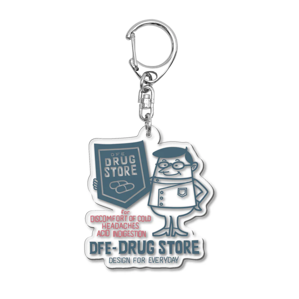 Design For Everydayのドラッグストア＆薬剤師★アメリカンレトロ　【片面】 Acrylic Key Chain