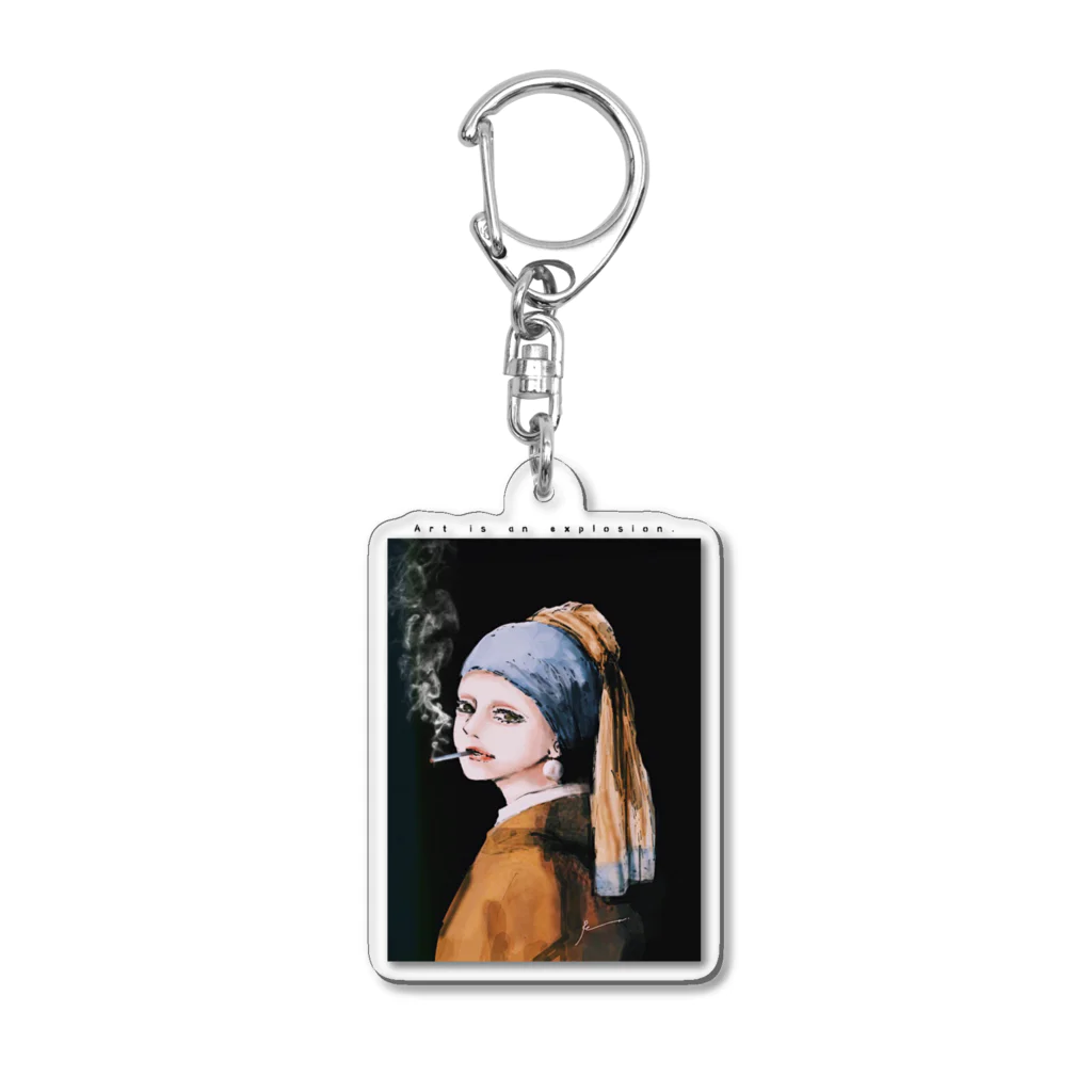 Ran.の真珠の耳飾りの少女#smoker Acrylic Key Chain