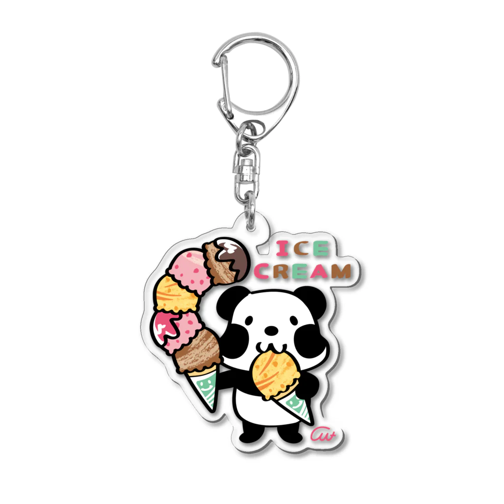 イラスト MONYAAT のCT54ズレぱんだちゃん　アイスを食べよう(ステッカー)at Acrylic Key Chain