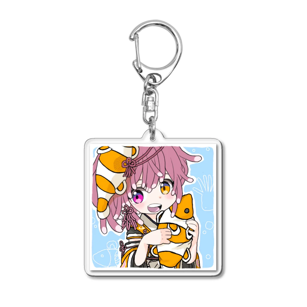 イソギンチャクのクマノミの和装イソクマのクマノミぎゅっ Acrylic Key Chain