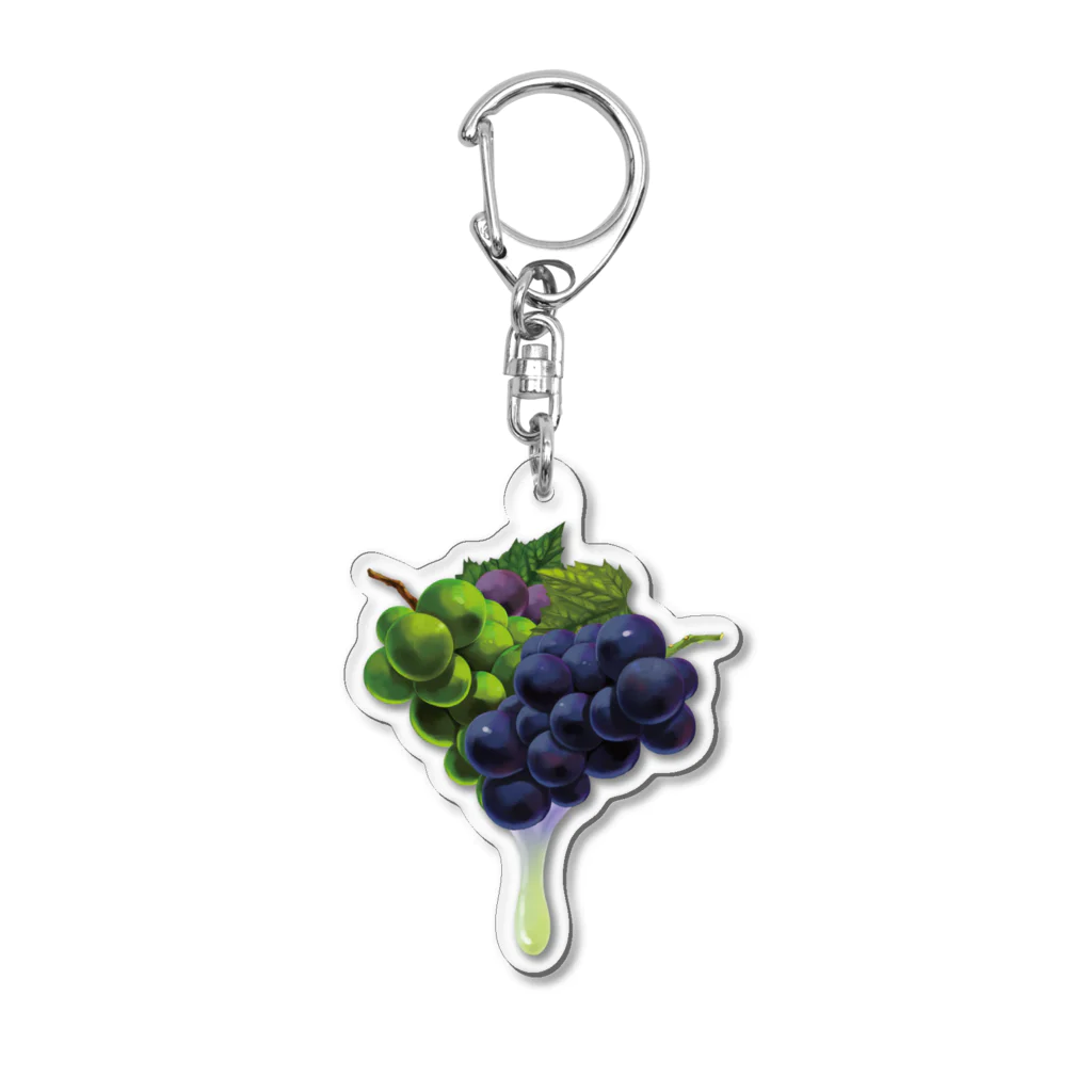 カワウソとフルーツの【forseasons】グレープ Acrylic Key Chain