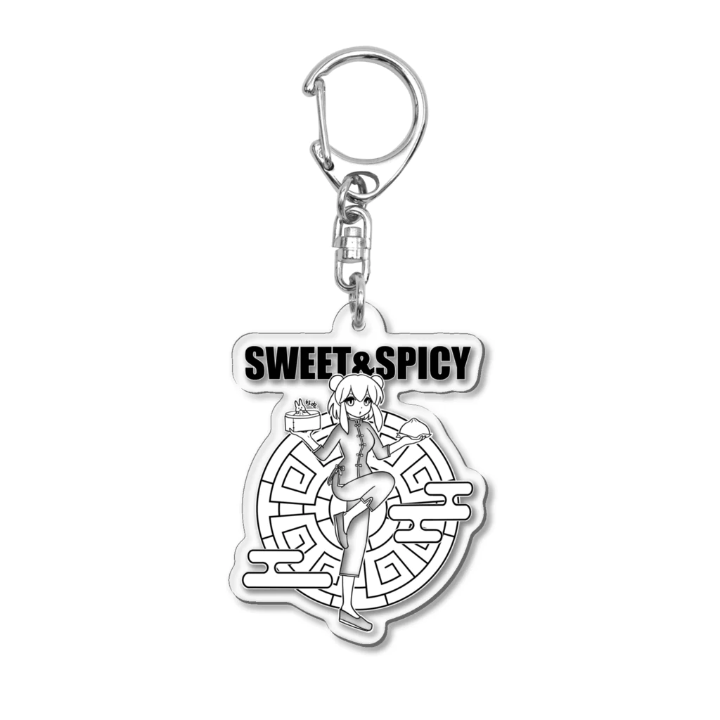 SWEET＆SPICY 【 すいすぱ 】ダーツの好吃。（美味しいよ）　ロゴ有 アクリルキーホルダー