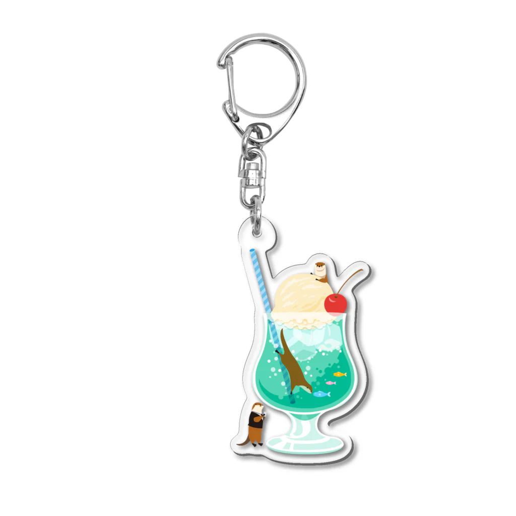 カワウソとフルーツのカワウソとクリームソーダ Acrylic Key Chain