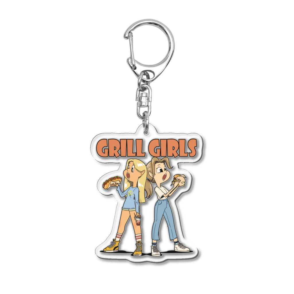nidan-illustrationの"grill girls" Acrylic Key Chain