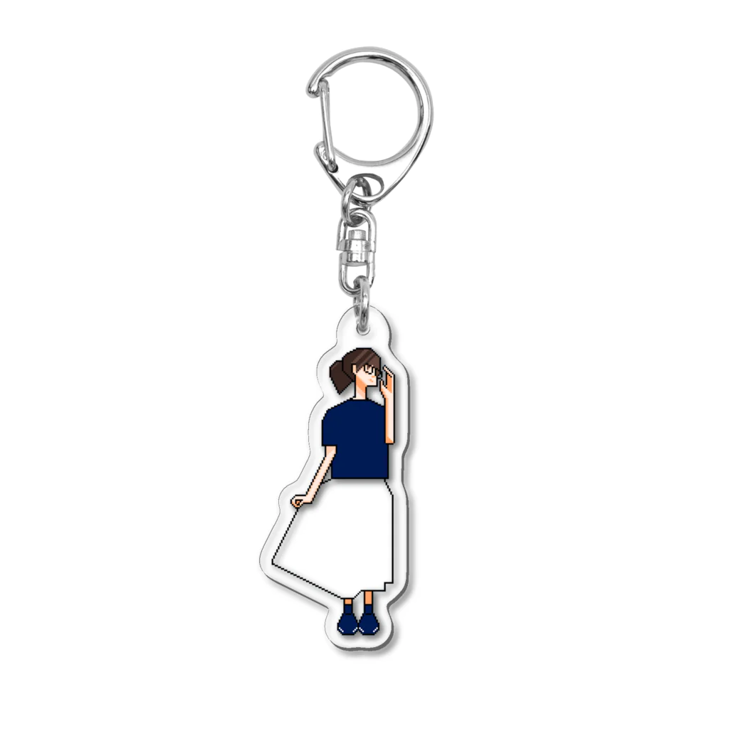 ずぅんの透明なスカートの女の子 Acrylic Key Chain