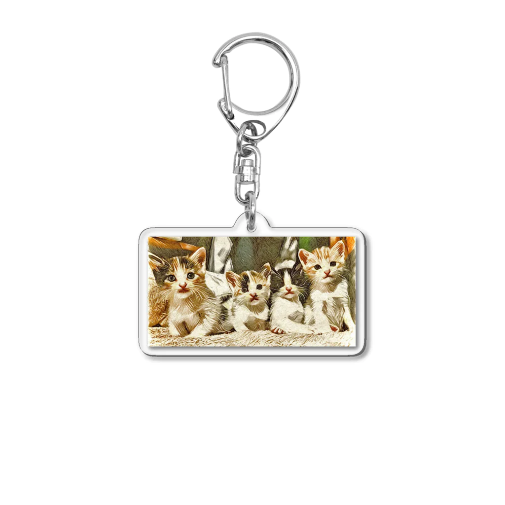 ねこまみれの4bro Acrylic Key Chain