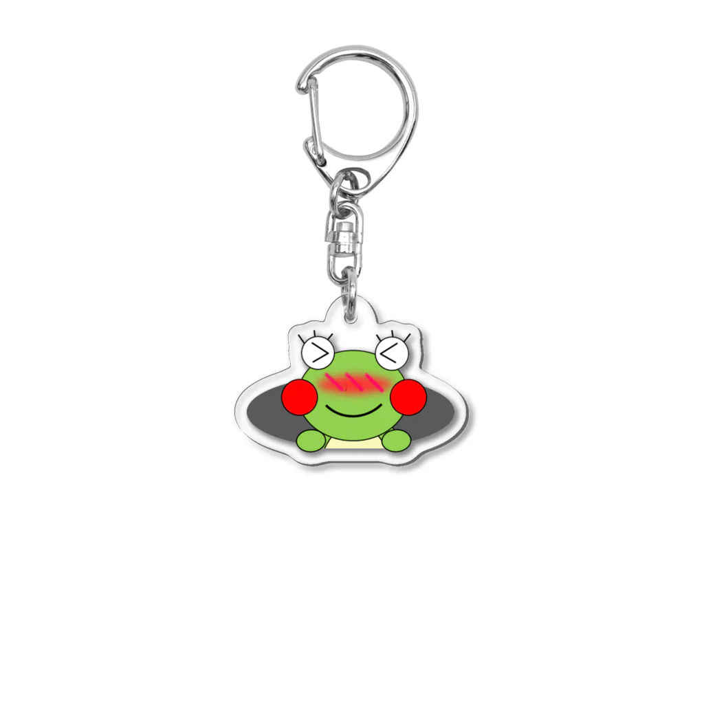 🐸かえるさんと仲間たち🐸の穴に入りたいかえるさん アクリルキーホルダー