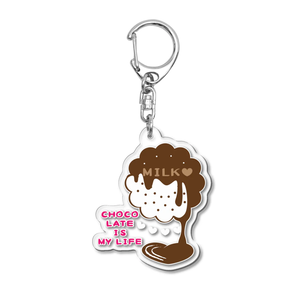 イラスト MONYAAT のCT98 CHOCOKATE IS MY LIFE Acrylic Key Chain