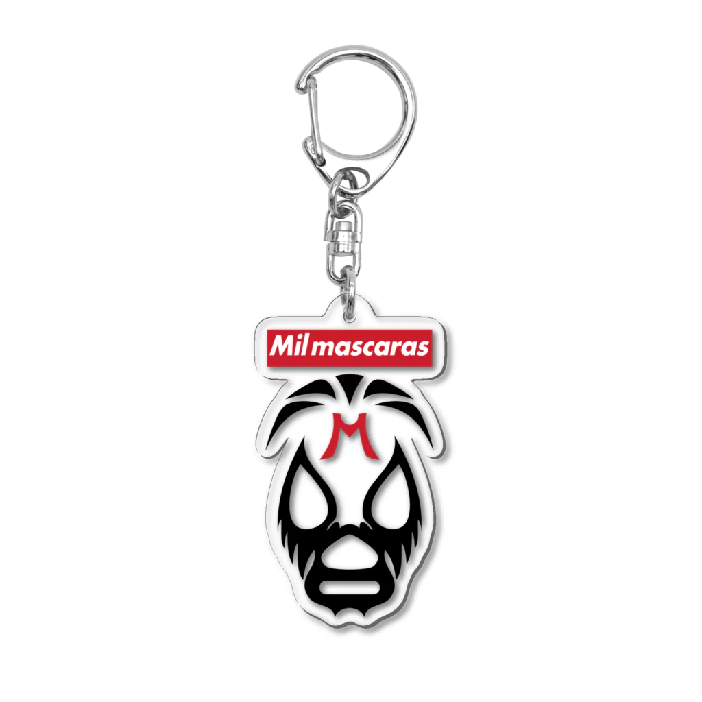 DRIPPEDのMIL MASCARAS-ミル・マスカラス-赤ボックスロゴ Acrylic Key Chain