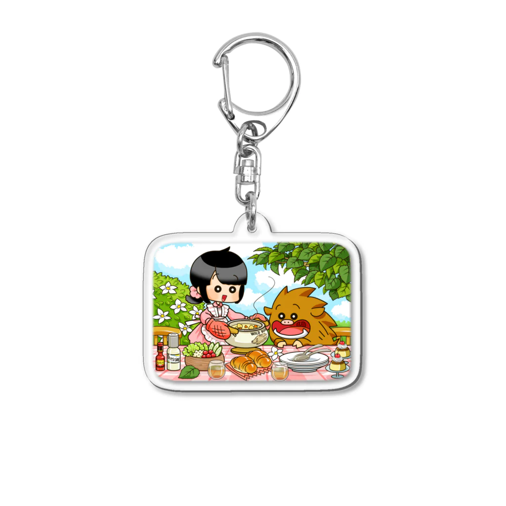 イノシシライフ INOsisiLIFEのふゆゆんとぼさいのの食卓 Acrylic Key Chain