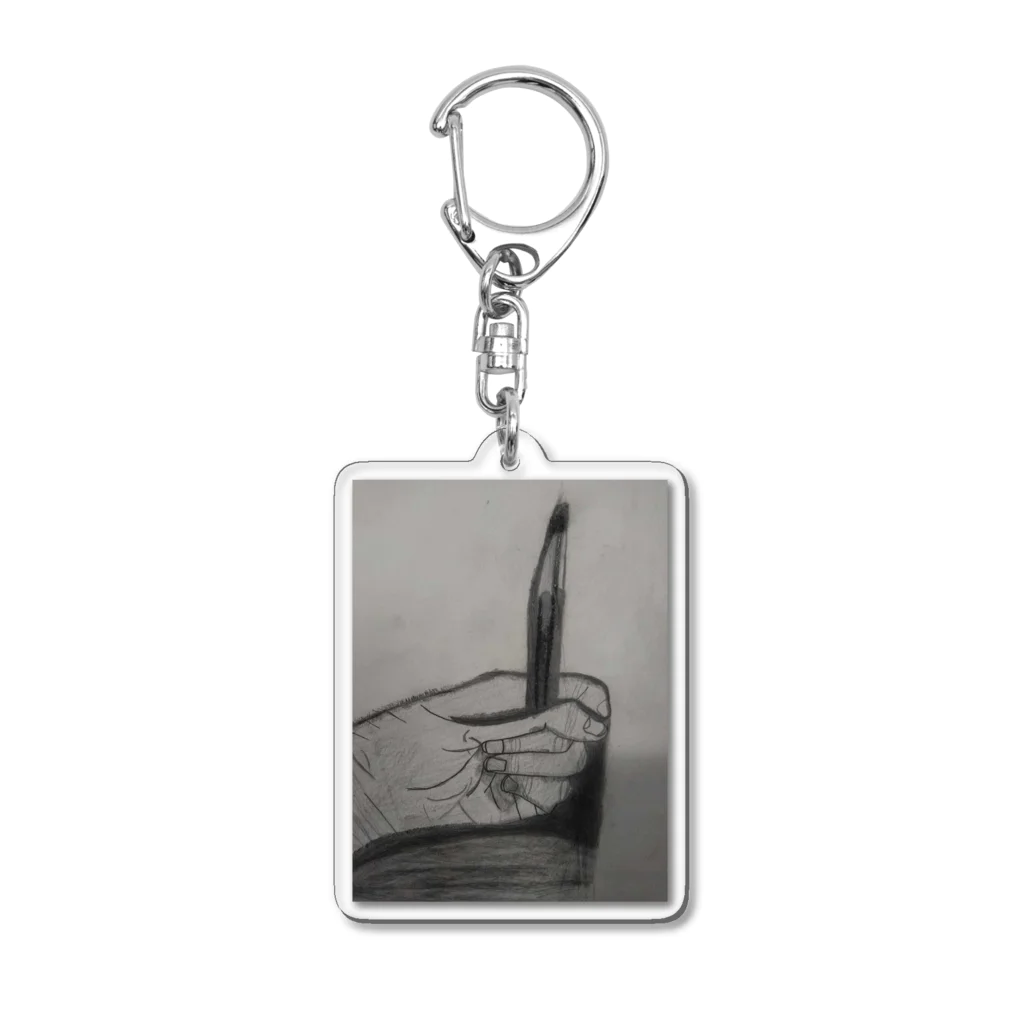 さまんさ758の鉛筆を持つ手 Acrylic Key Chain