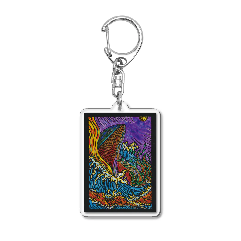MUYU /  Animal ArtistのWhale Bound For The Moon Acrylic Key Chain