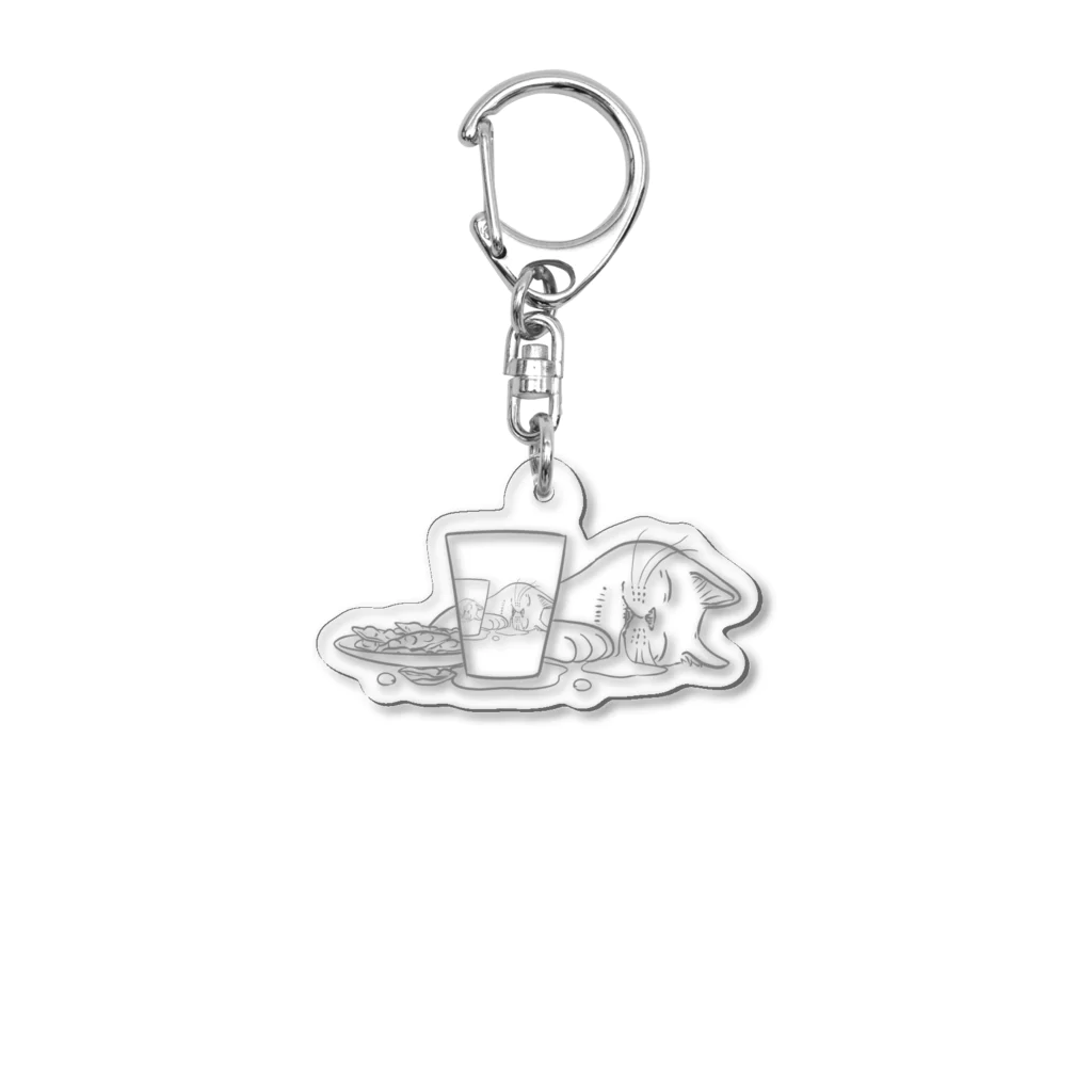 nya-mew（ニャーミュー）のへべれけ猫 Acrylic Key Chain