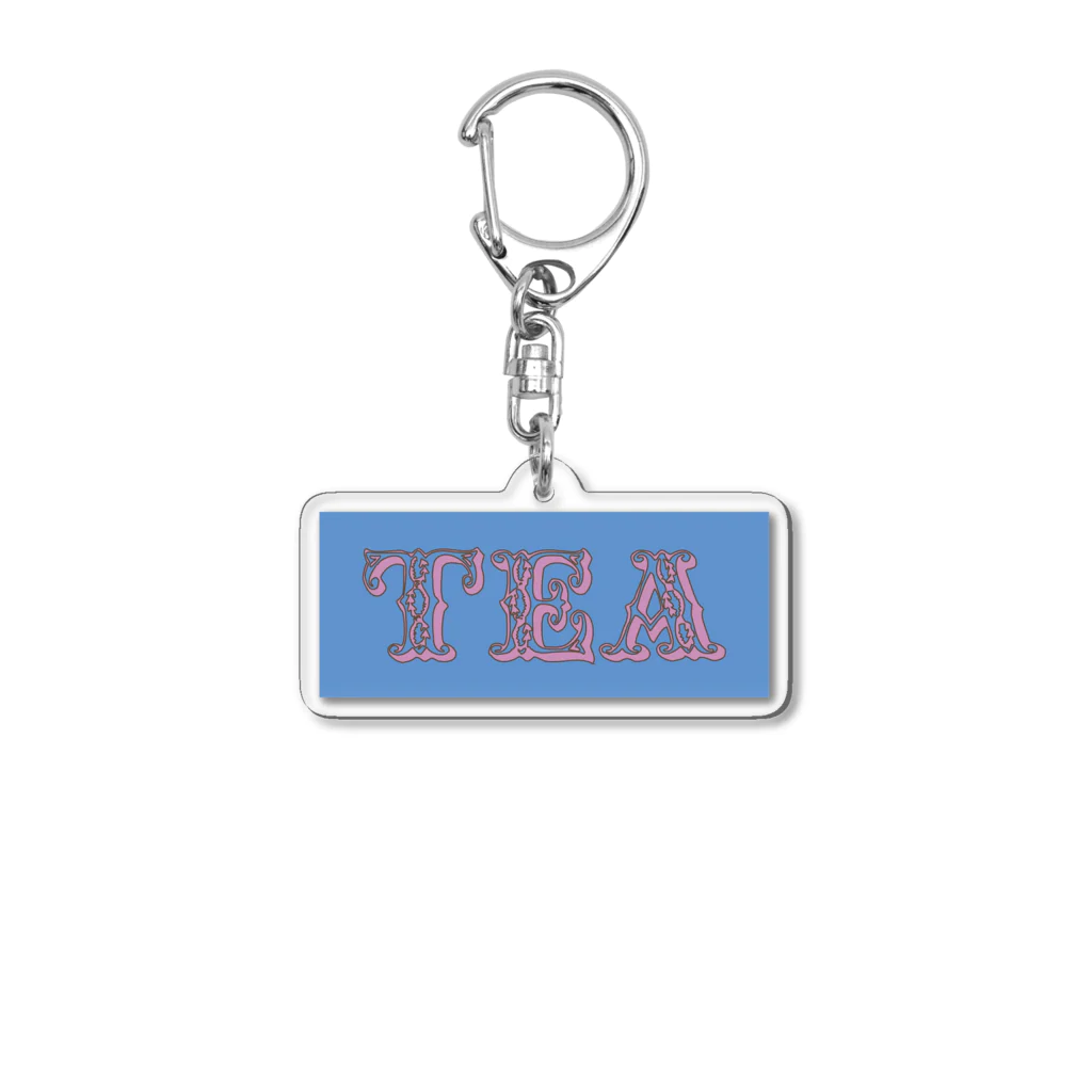 Vintage na Teatime（紅茶好き）のTHE TEA blue Acrylic Key Chain