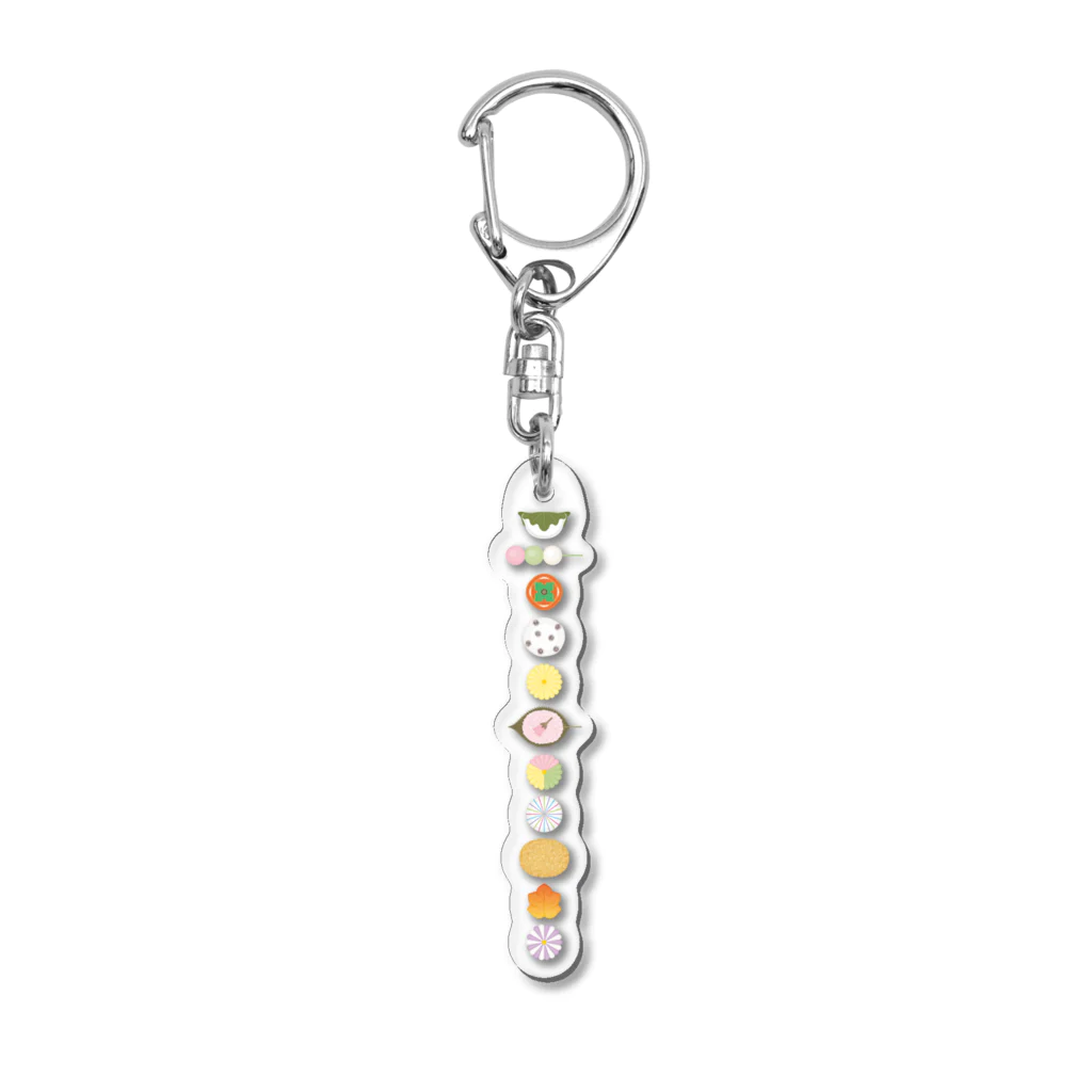 kimchinのやさしい色合いの和菓子のセット Acrylic Key Chain