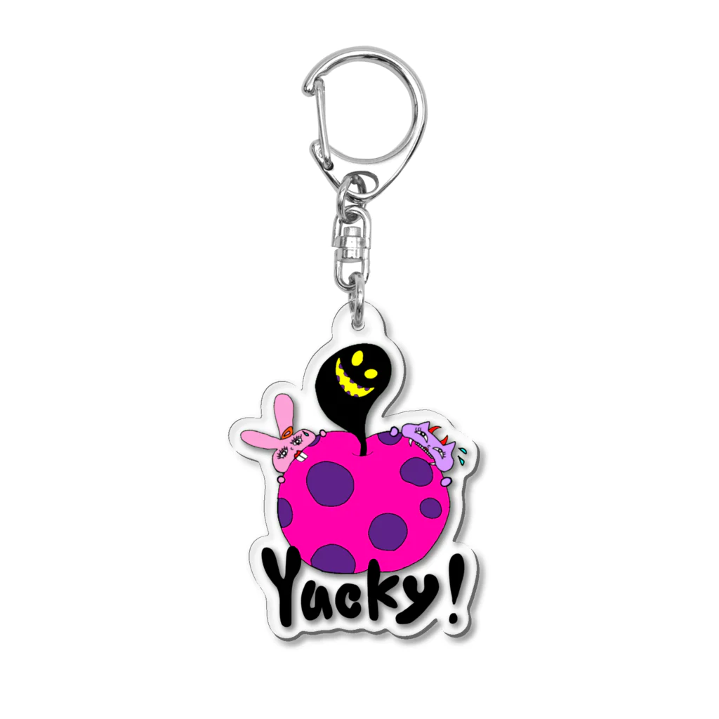 ちょりたん画伯キャラクターズショップのYucky！　かぶりつきシリーズ　毒りんご Acrylic Key Chain