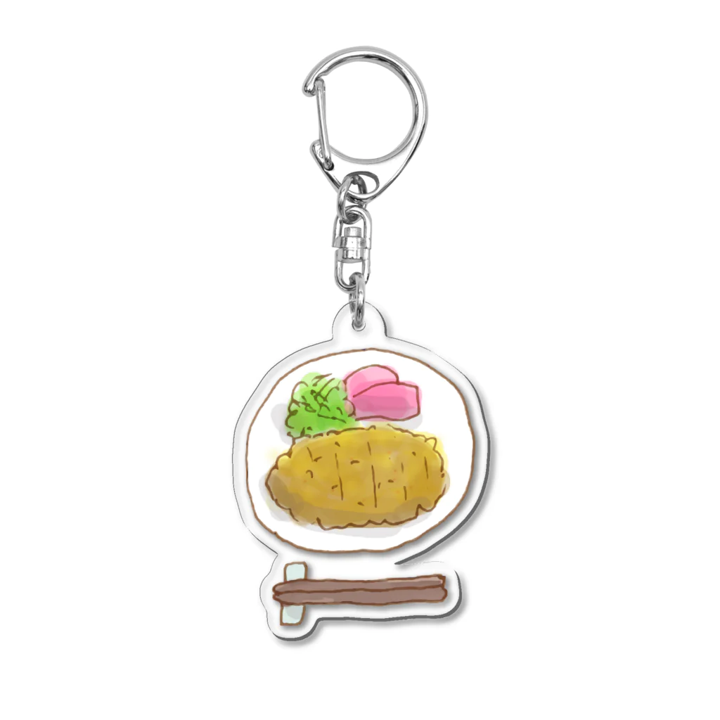 さくらもち市長のSUZURI商店のとんかつ Acrylic Key Chain