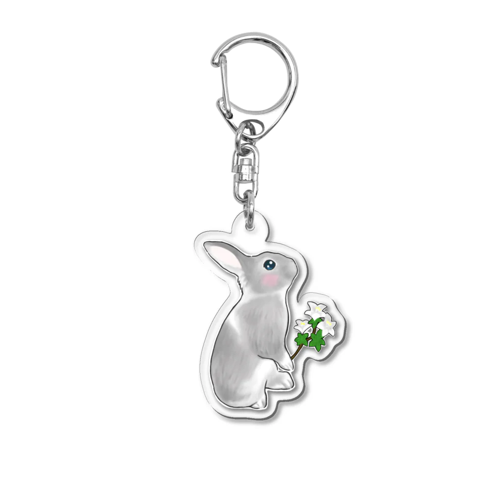 Mock’n Rollのうさぎのモックその3 純白の花を君に Acrylic Key Chain