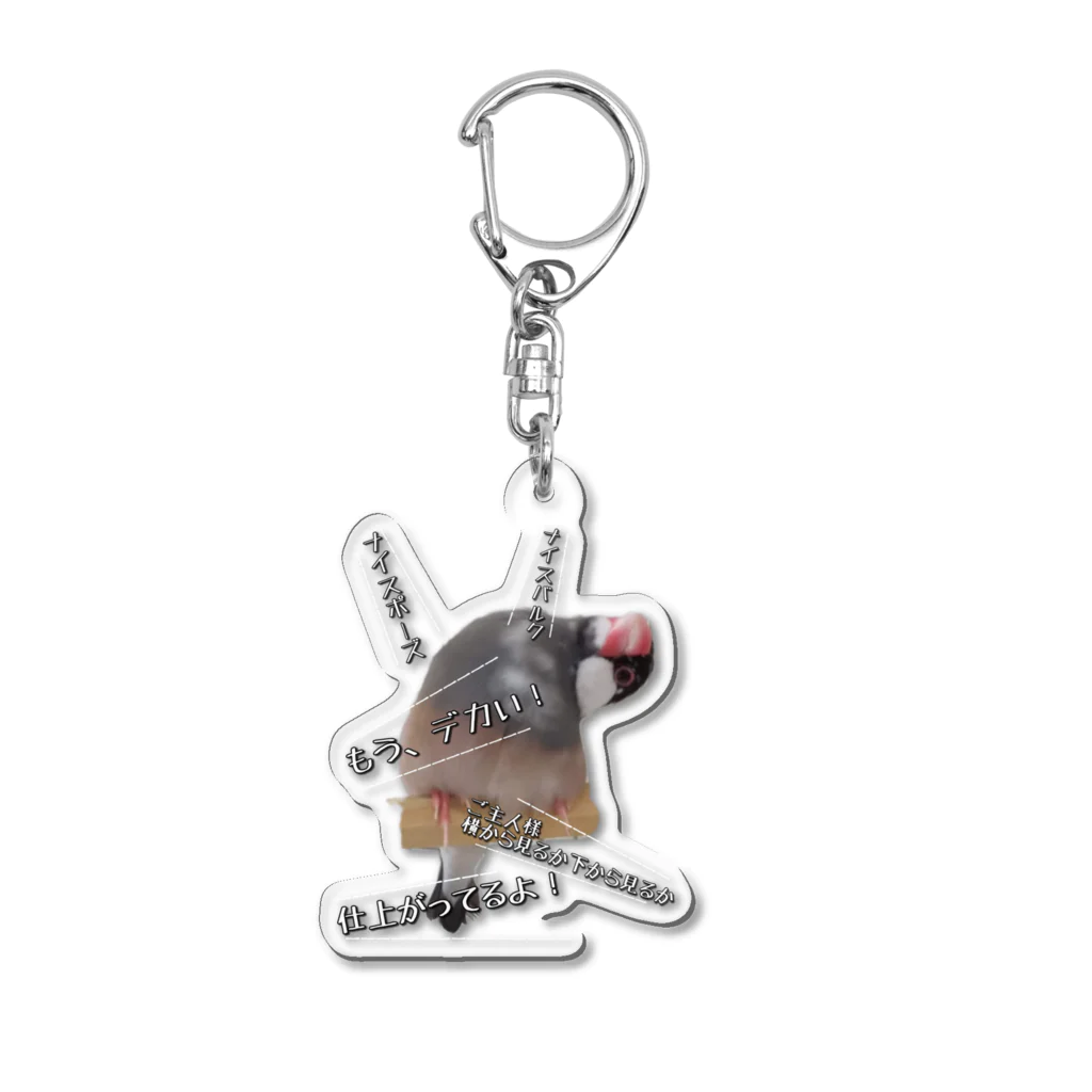 🐦🦆XL文鳥のXL文鳥21　ボディビルディング Acrylic Key Chain