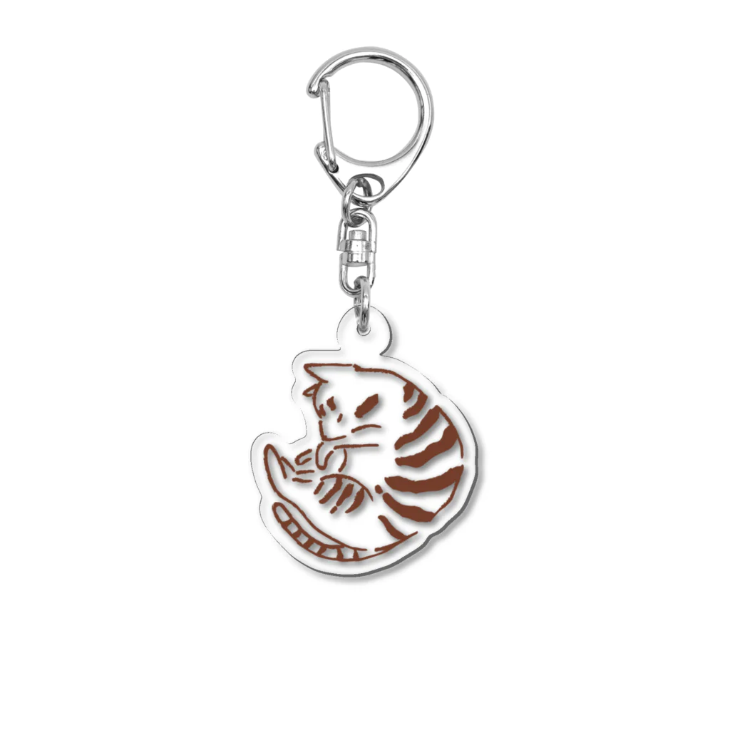 mymyのまるねこトラ Acrylic Key Chain