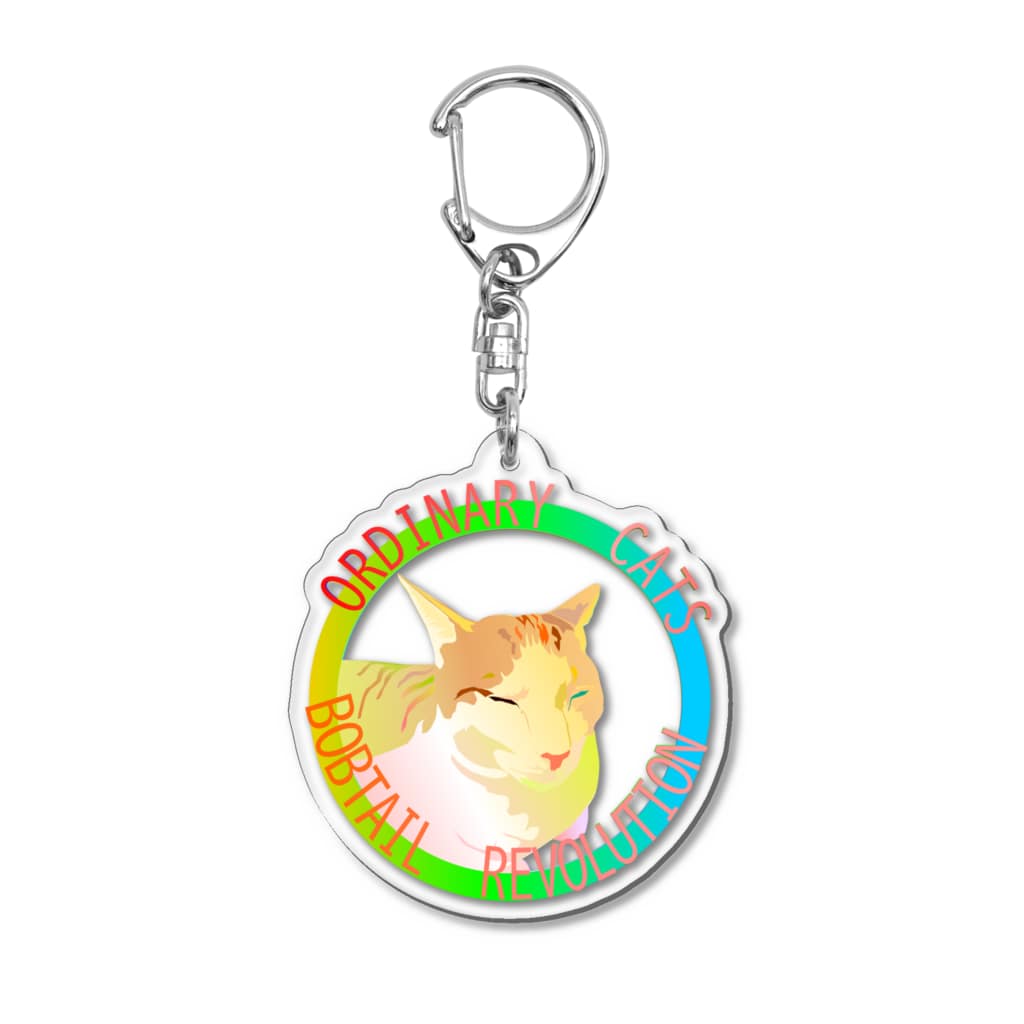 『日日彼是色々面白可笑し。』（にちにちあれこれいろいろおもしろおかし。）ひざ通商。 IN SUZURIのordinary cats５(春) Acrylic Key Chain