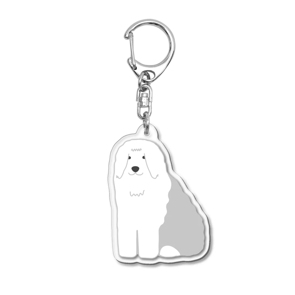 ゆいたっく／犬イラストのオールドイングリッシュシープドッグ Acrylic Key Chain