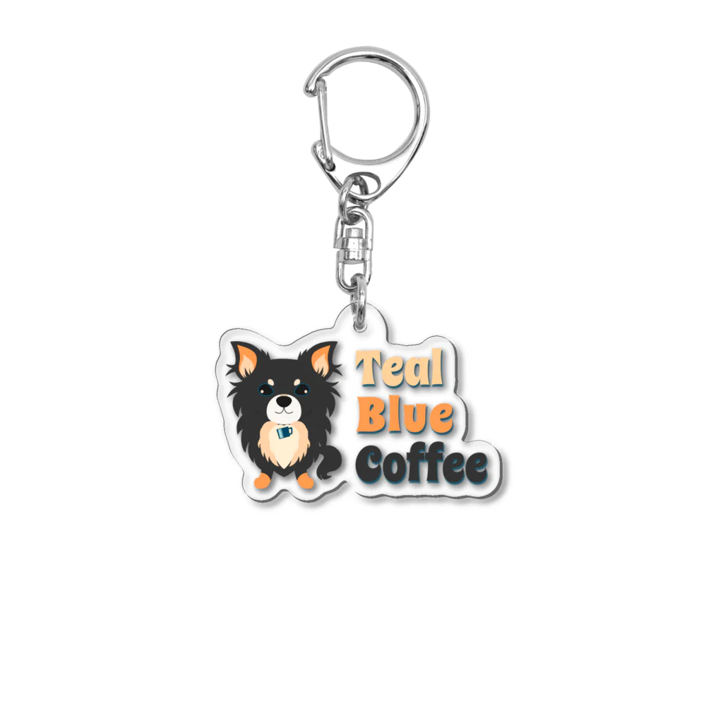 Teal Blue Coffeeのpuppy teal Acrylic Key Chain