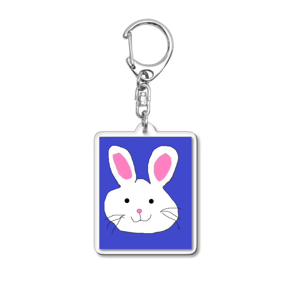 でおきしりぼ子の実験室のてがきうさぎ Acrylic Key Chain