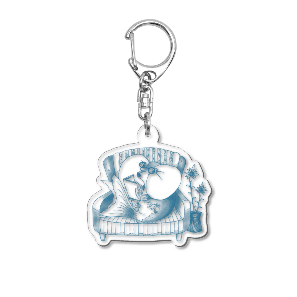 よちーずの読書のスイホウガン Acrylic Key Chain