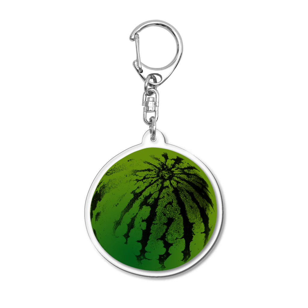 ヨープキャンが気になったのすいか -watermelon- 丸 Acrylic Key Chain